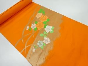 アンティーク　流水に枝花模様織出し名古屋帯地反物